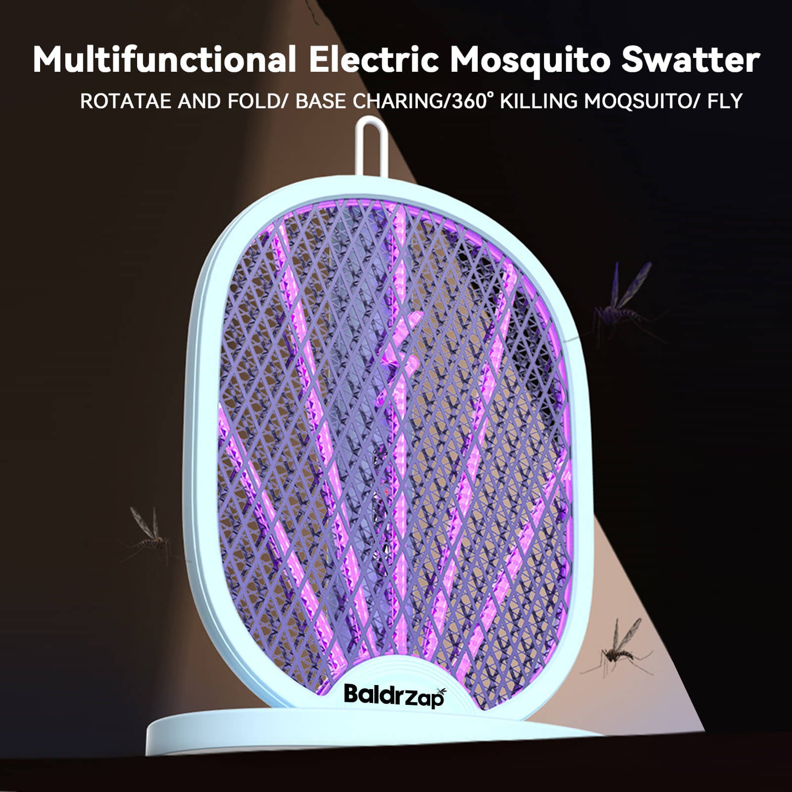 BaldrZap Foldable Multifunctional Electric Fly Swatter, Mosquito Swatter: Your Ultimate Indoor Anti - Mosquito Solution