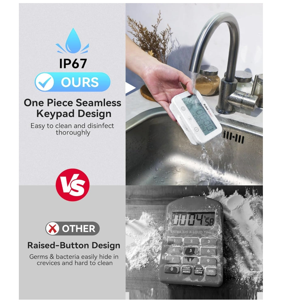 BaldrTherm Shower Clock – Waterproof Timer, Hygrometer & Thermometer