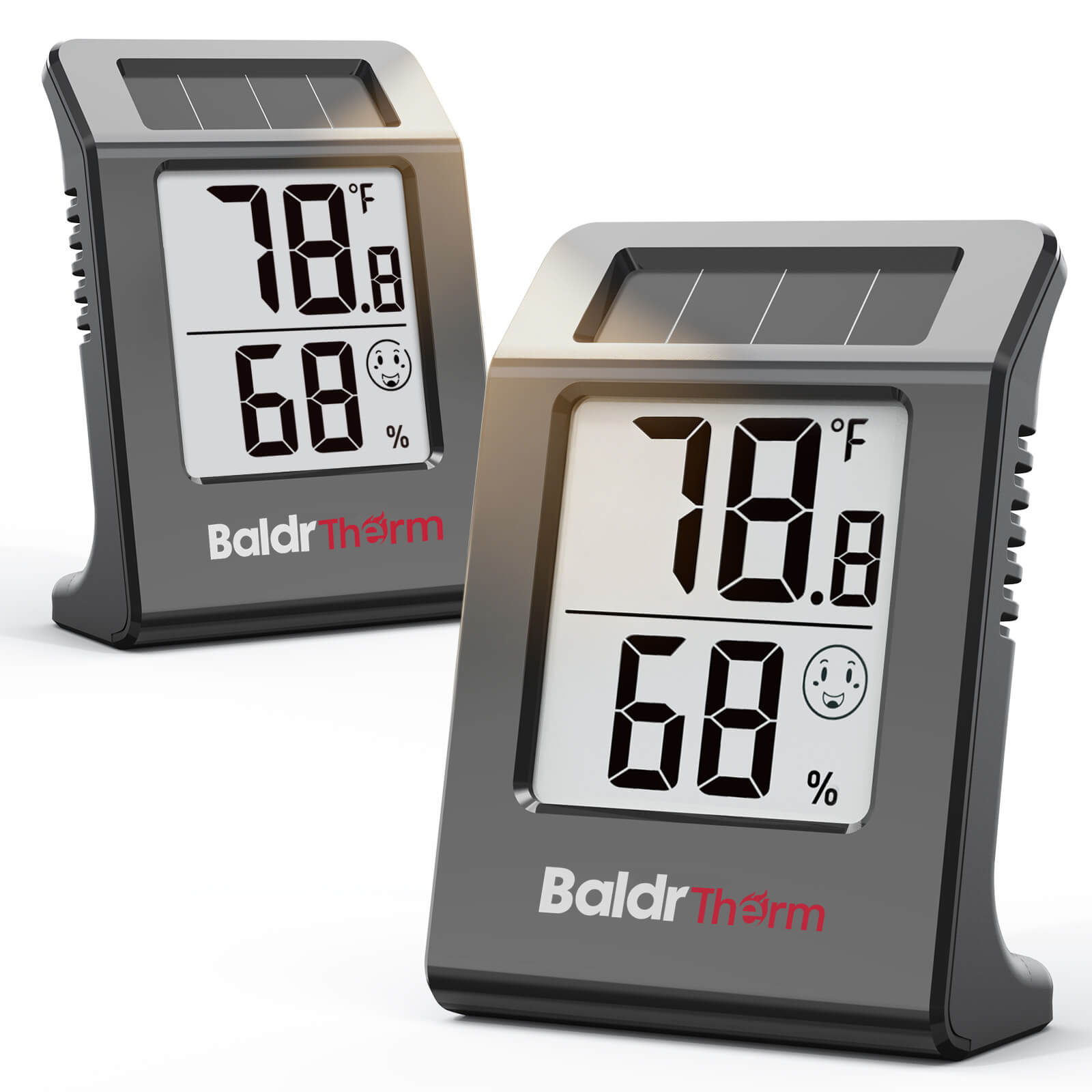 E0587TH-V3-Black Solar Digital Hygrometer Thermometer