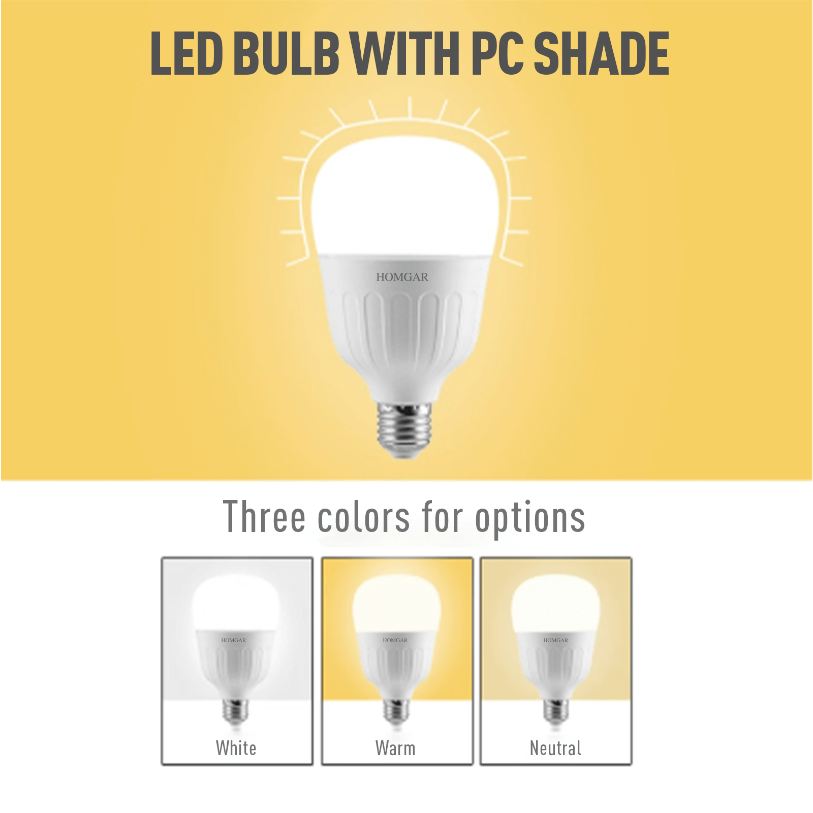 HOMGAR LED Bulb 20W, 3000K