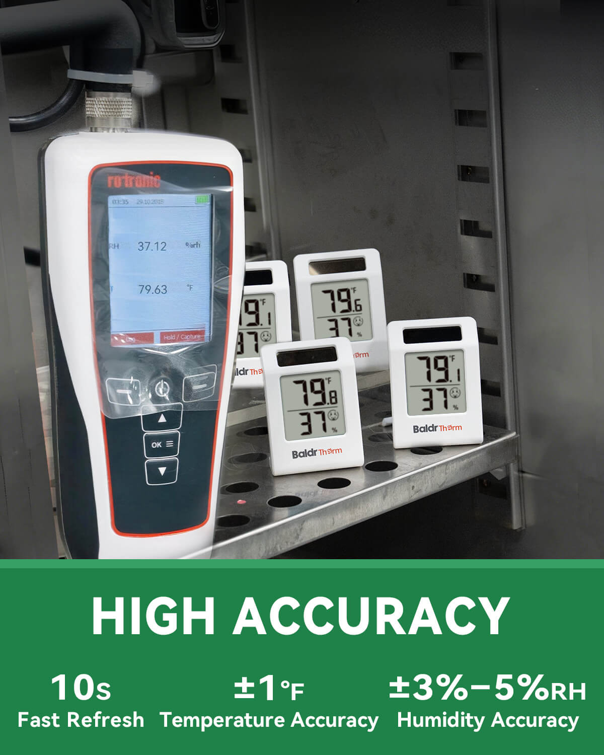 E0587TH-V3-White Solar Digital Hygrometer Thermometer