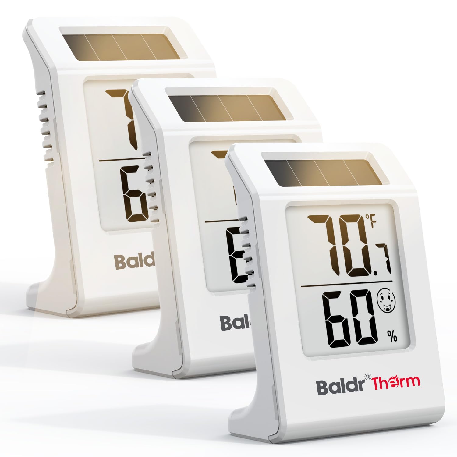 E0587TH-V3-White Solar Digital Hygrometer Thermometer
