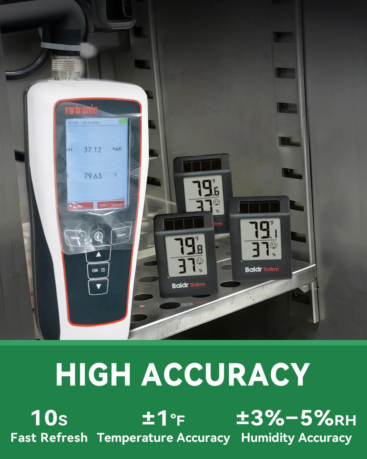 E0587TH-V3-Black Solar Digital Hygrometer Thermometer