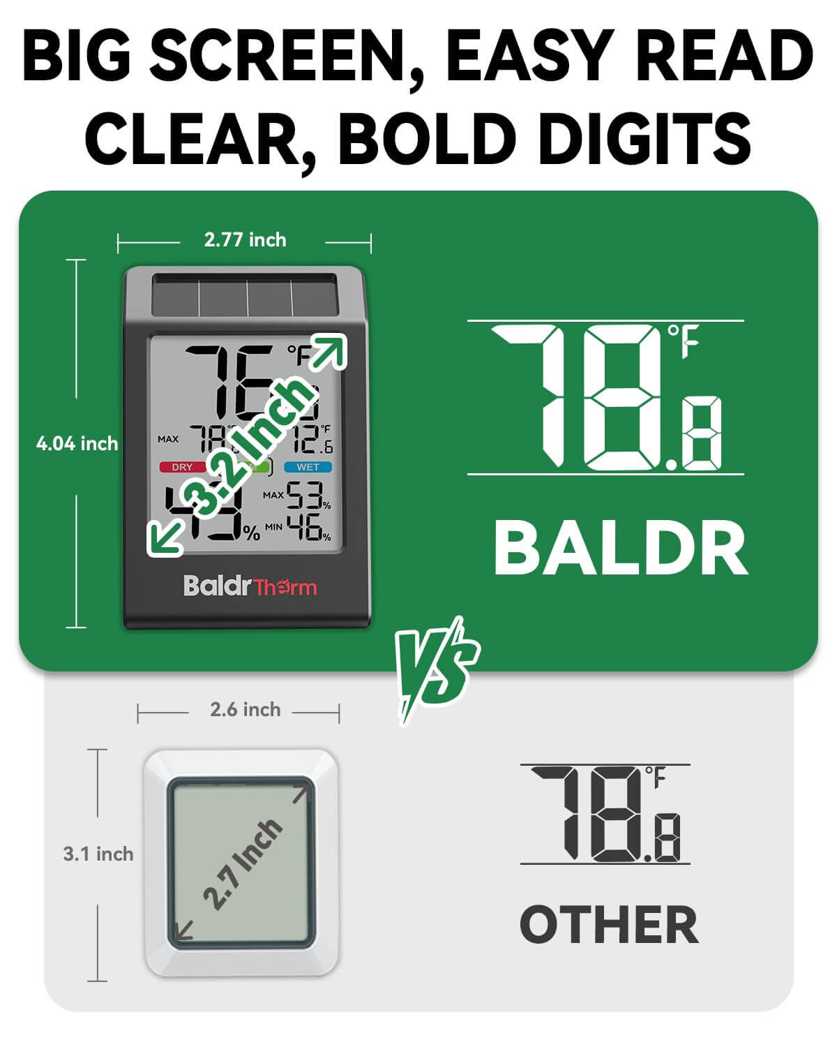 B0590TH-V6 Solar Indoor Thermometer Hygrometer