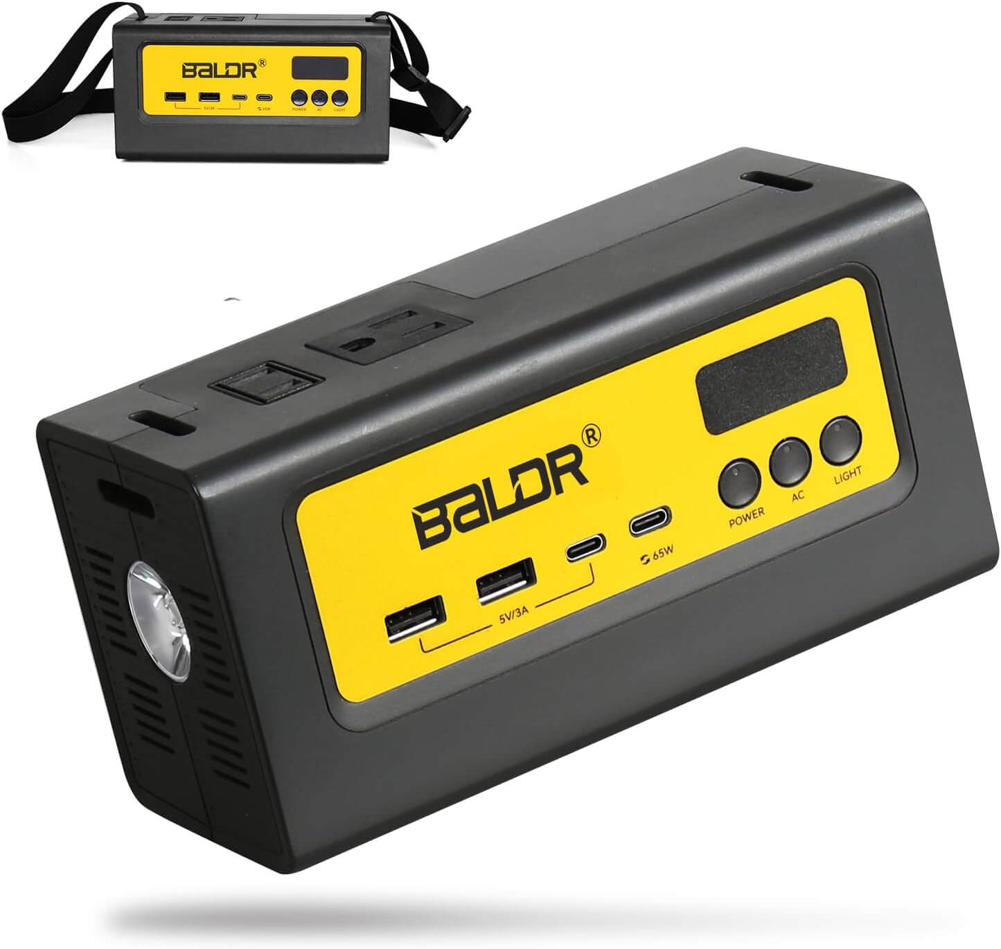 BALDR Portable Power Station 28000mAh, 90Wh LiFePO4 Battery Backup Camping Solar Generator
