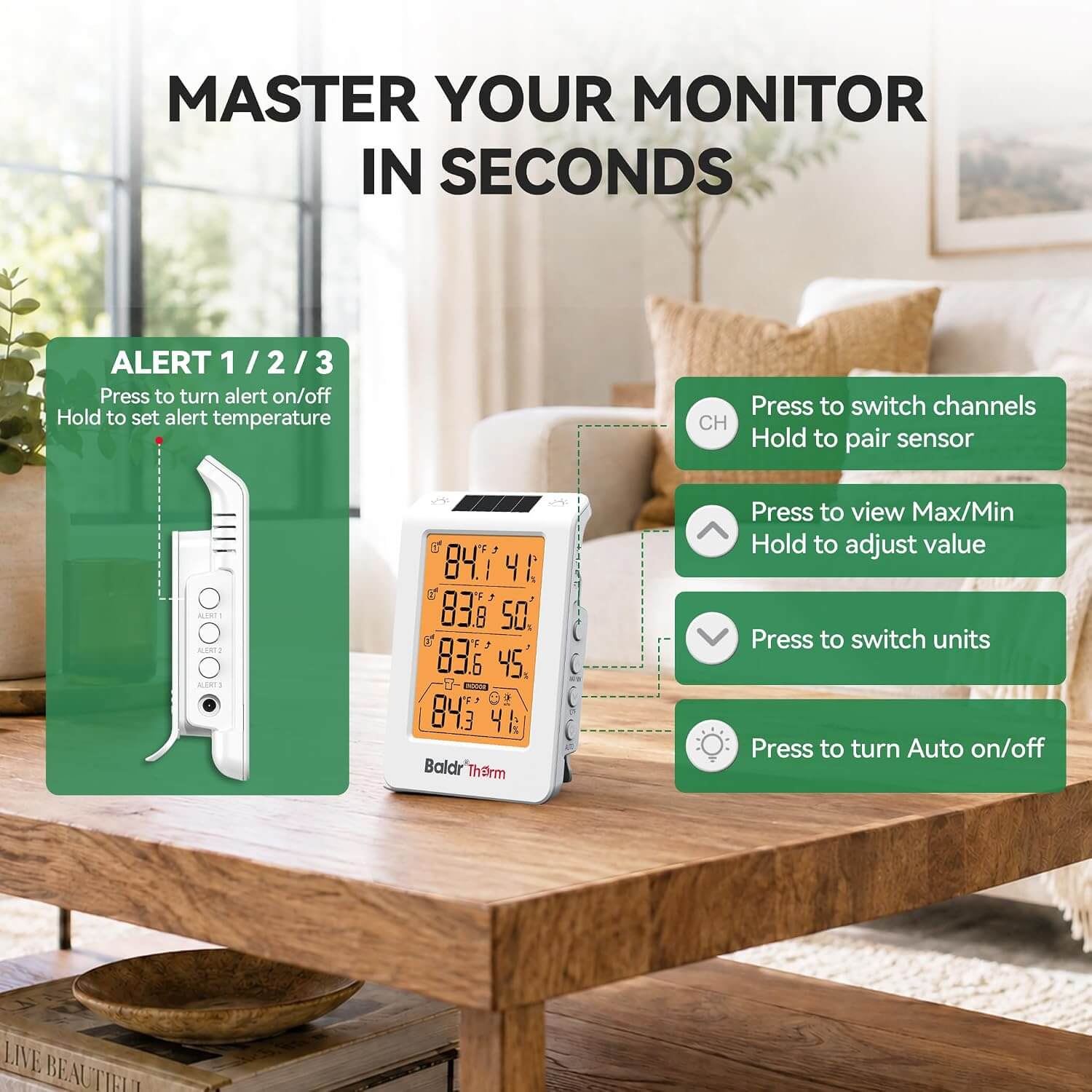 B0598T4H4 Wireless Indoor Outdoor Thermometer