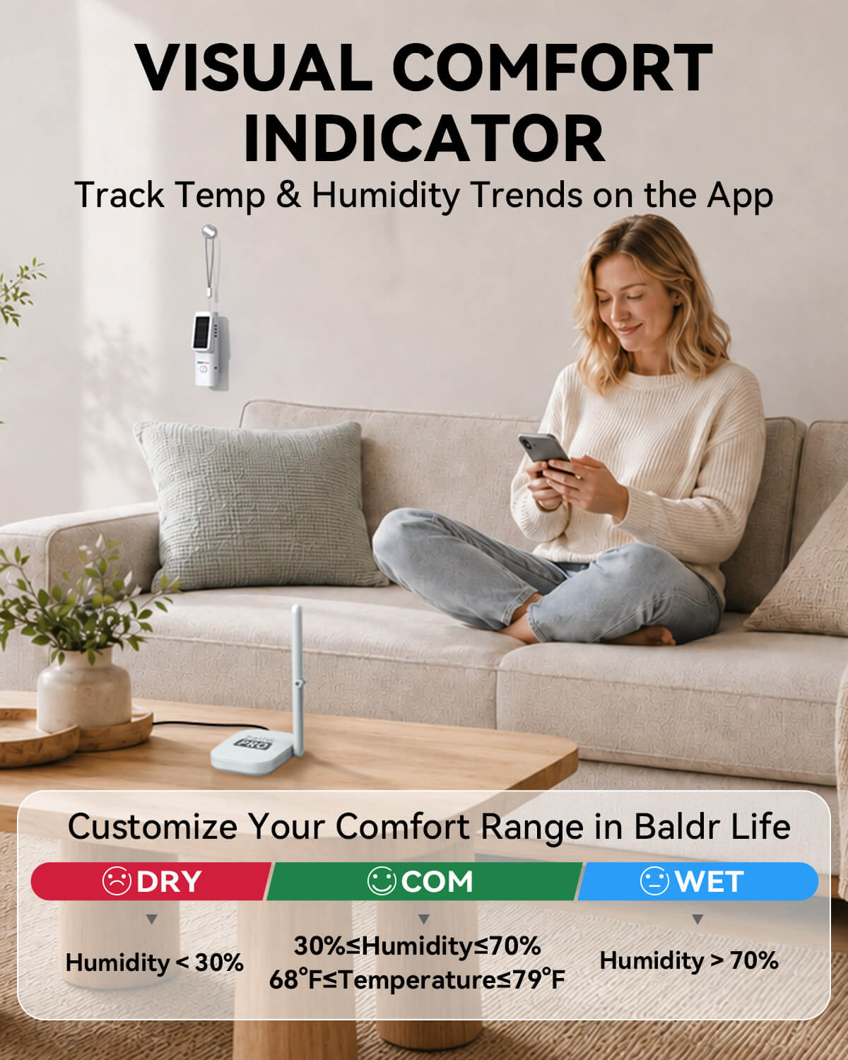 HCS701B+HWG023 WiFi Thermometer Hygrometer
