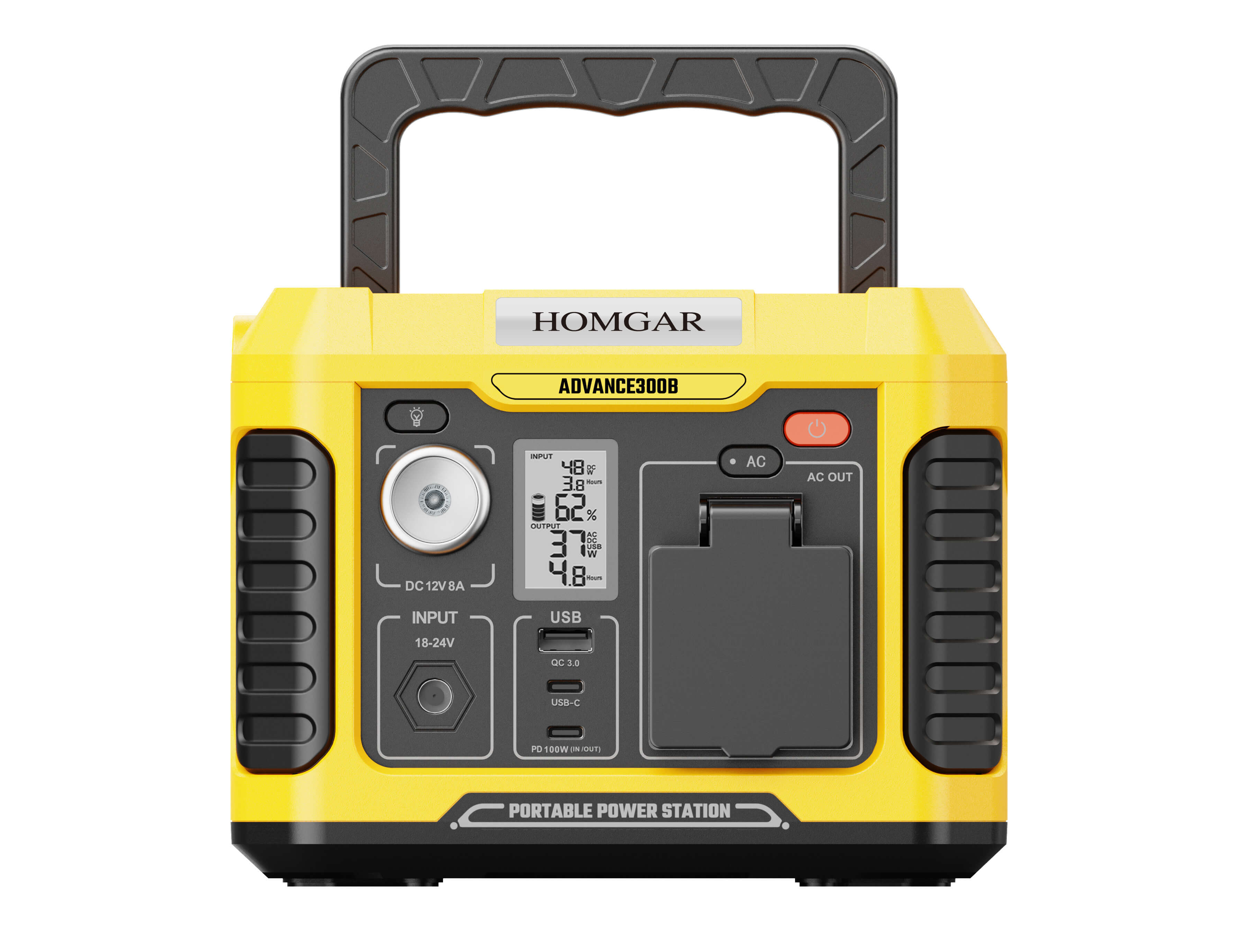 HOMGAR 300W Portable power station, battery charger for phones, electric devices