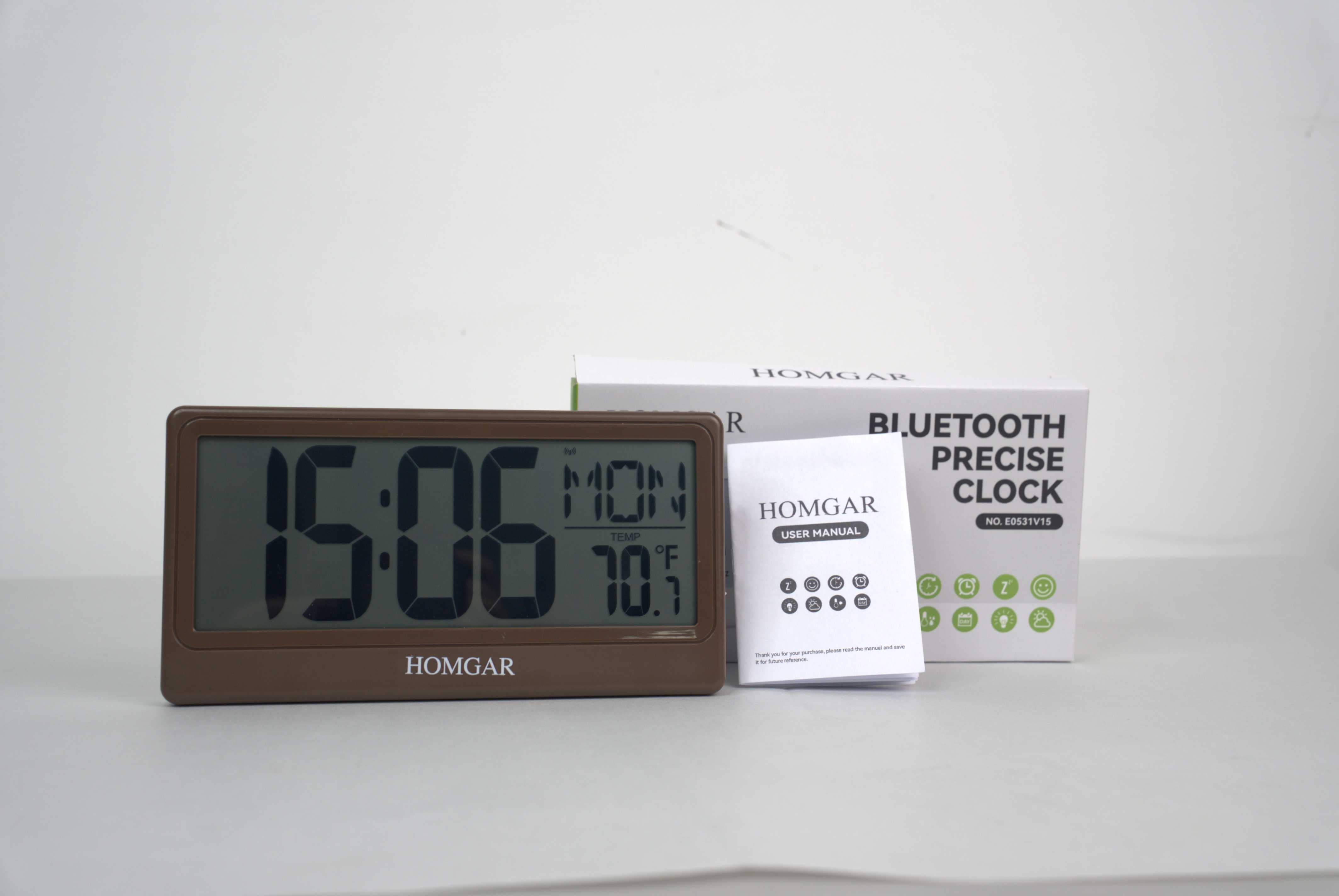 Homgar Lifetime Large Digital Clock with Day & Date, Customizable Alarms