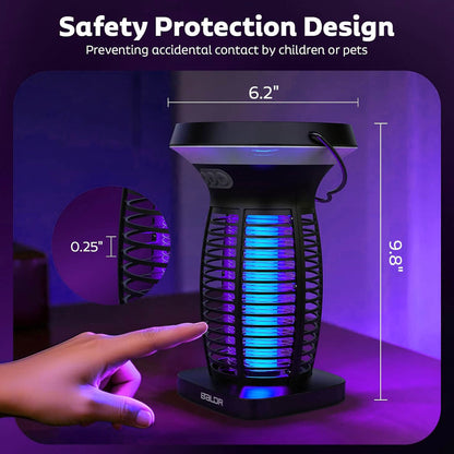 BALDR Solar Insect Trap outdoor, Bug Zapper Outdoor, Mosquito Zapper, 3 Prong Plug in Electric Fly Zapper