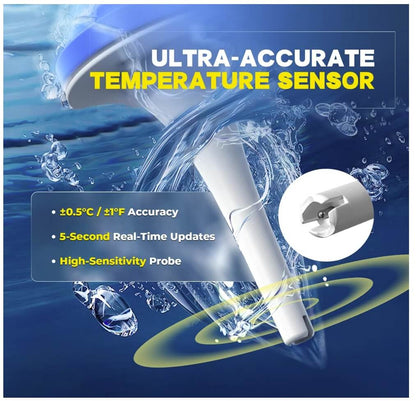 BaldrTherm Solar Pool Thermometer – Wireless, IP68, Dual-Screen