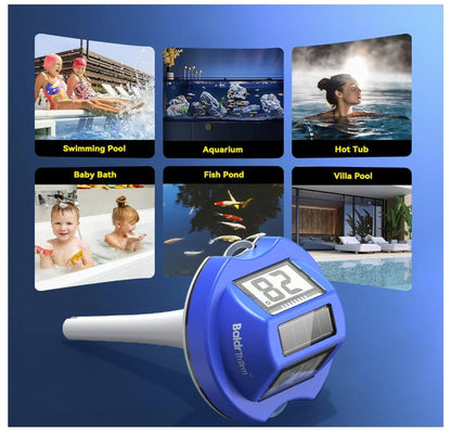 BaldrTherm Solar Pool Thermometer – Wireless, IP68, Dual-Screen