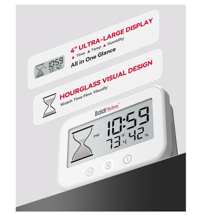 BaldrTherm Shower Clock – Waterproof Timer, Hygrometer & Thermometer