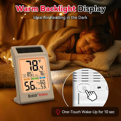 BaldrTherm Room Thermometer Indoor, Humidity Meter, 2026 Upgrade Backlit Digital Humidity&Temperature Monitor