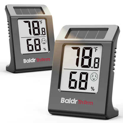 E0587TH-V3-Black Solar Digital Hygrometer Thermometer