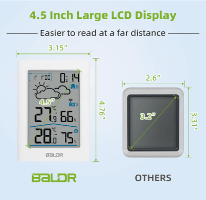 BaldrTherm Weather Station B341W – Wireless Temp & Humidity Monitor
