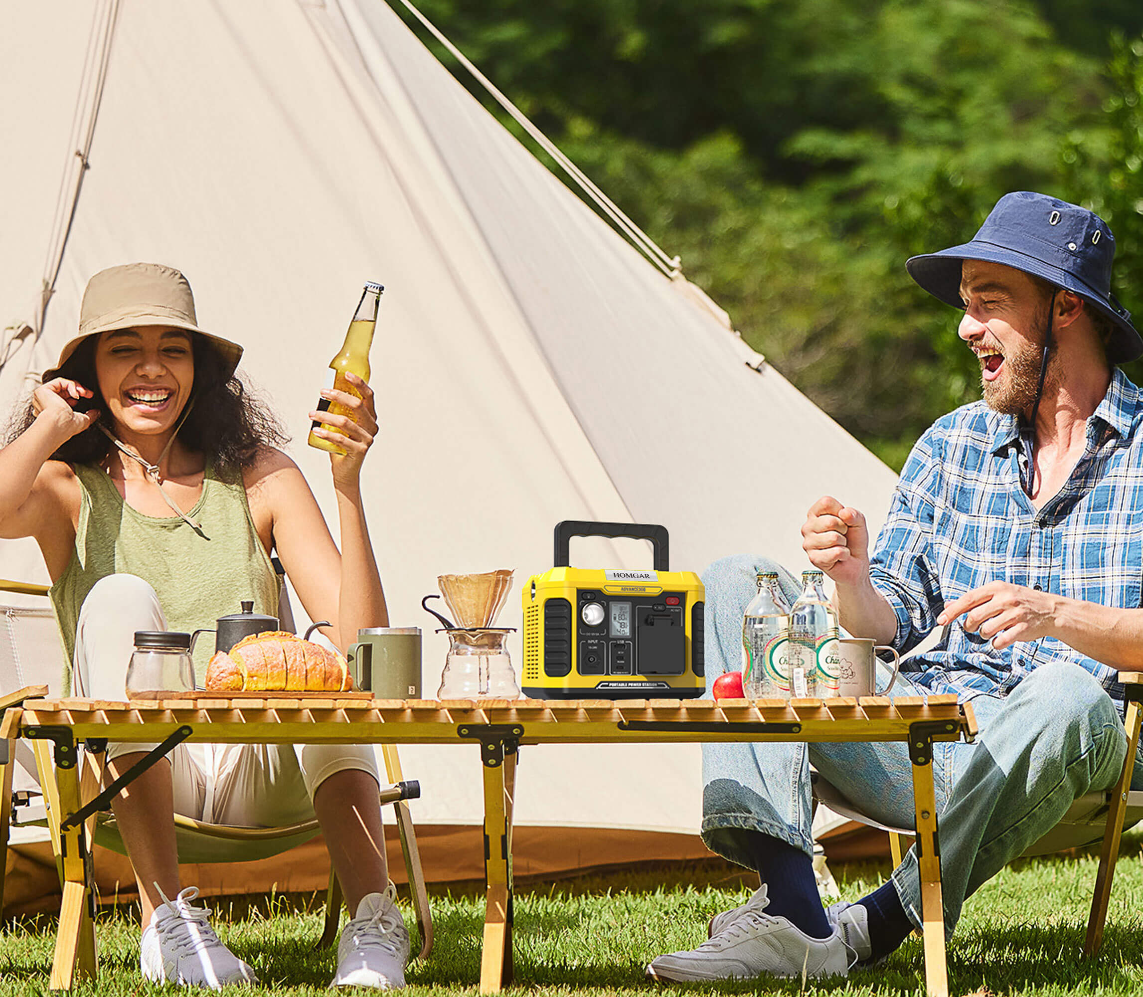 HOMGAR 300W Portable power station, battery charger for phones, electric devices