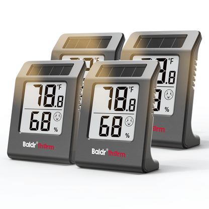 E0587TH-V3-Black Solar Digital Hygrometer Thermometer
