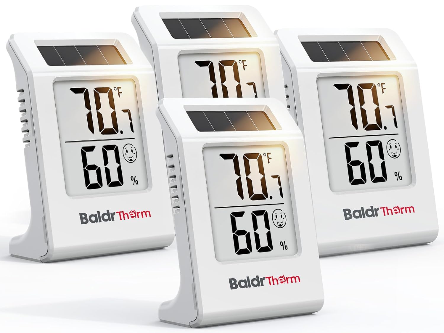 E0587TH-V3-White Solar Digital Hygrometer Thermometer