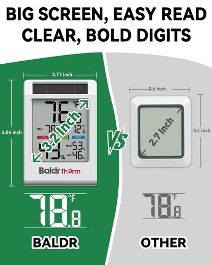 B0590TH-V6 Solar Indoor Thermometer Hygrometer