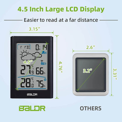 BaldrTherm Wireless Indoor & Outdoor Thermometer – Black