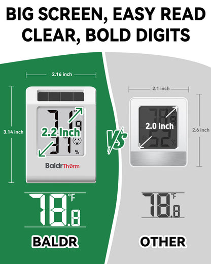 E0587TH-V3-White Solar Digital Hygrometer Thermometer