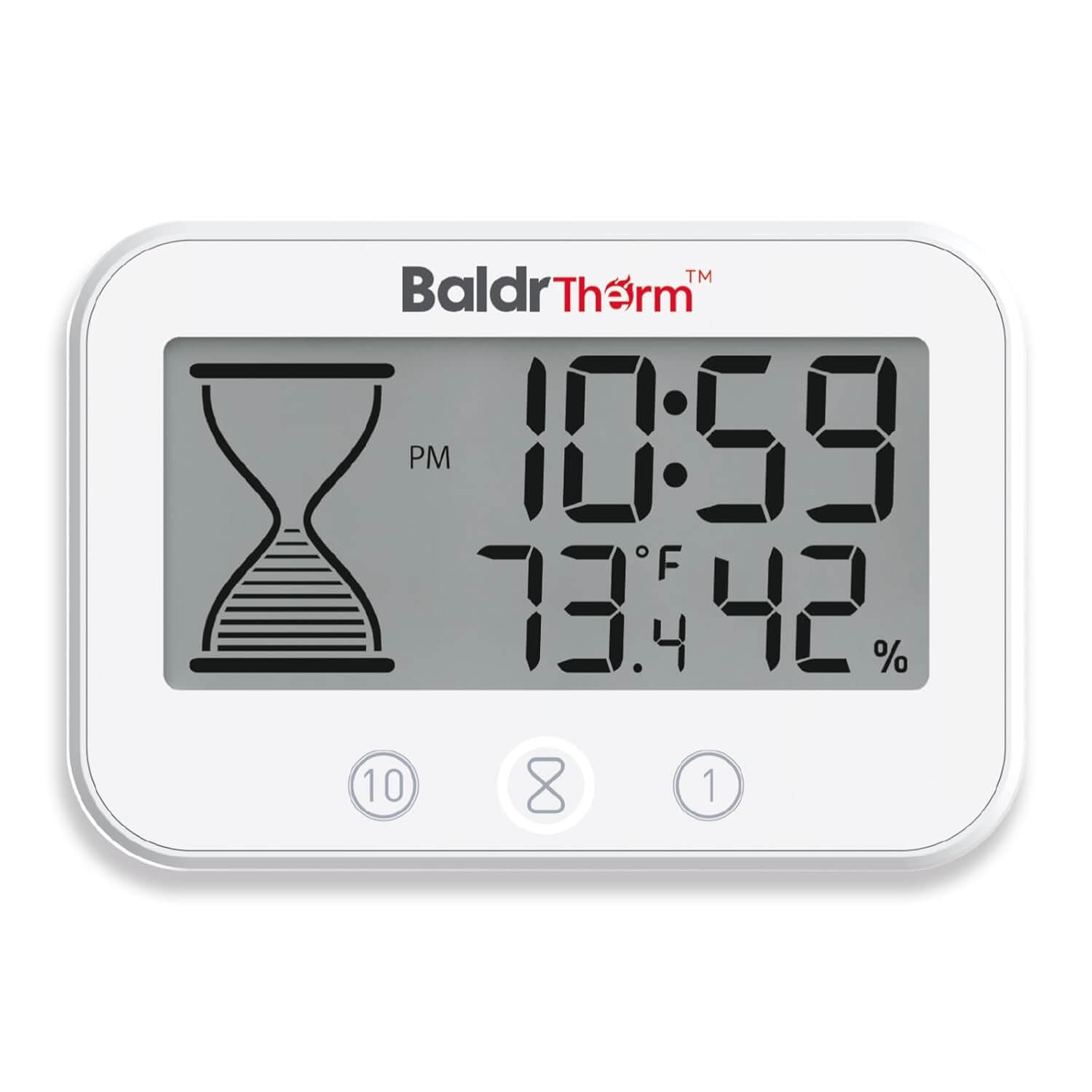 BaldrTherm Shower Clock – Waterproof Timer, Hygrometer & Thermometer