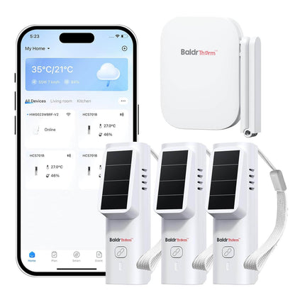 BaldrTherm Smart Wireless Temperature & Humidity Sensors – 3 Pack