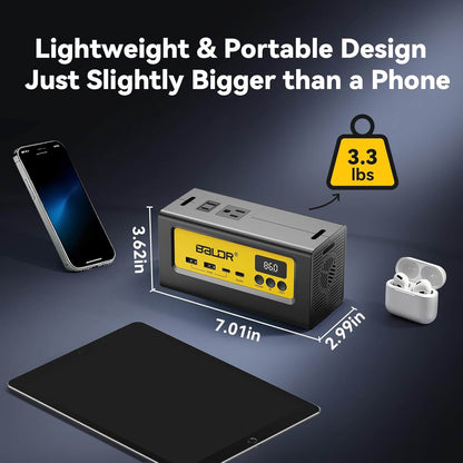 BALDR Portable Power Station 28000mAh, 90Wh LiFePO4 Battery Backup Camping Solar Generator