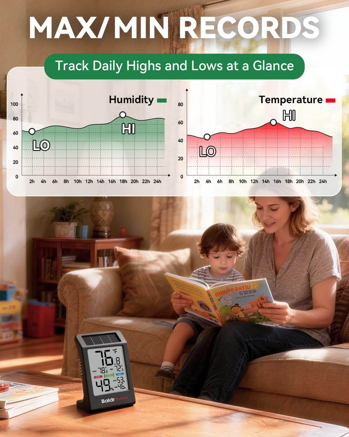 B0590TH-V6 Solar Indoor Thermometer Hygrometer