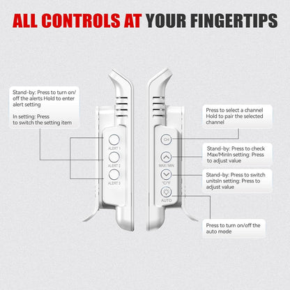 BaldrTherm Solar Outdoor Thermometer, Wireless Temperature & Humidity Monitor with 330ft Range