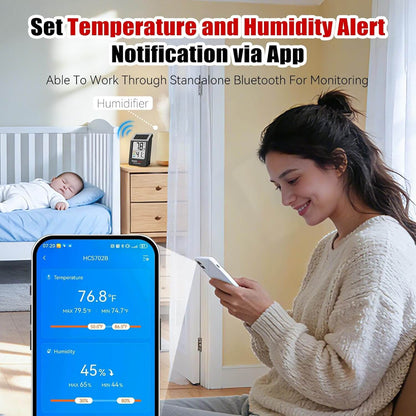 BaldrTherm Solar Bluetooth Temperature Humidity Monitor with Remote App Control