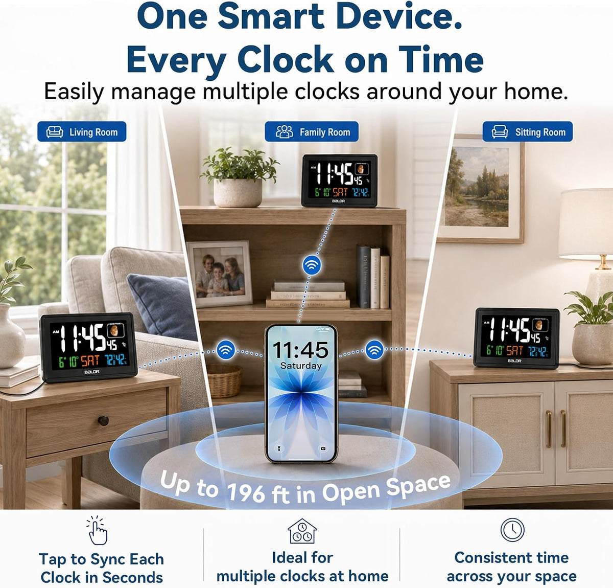 Baldr 359BT-BK Digital Clock with Bluetooth