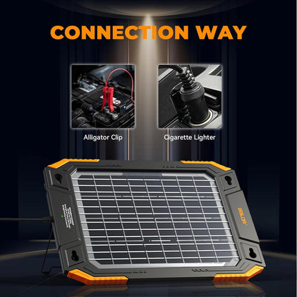 BALDR Upgraded 13W Solar Battery Trickle Charger Maintainer 12V Portable Waterproof Solar Panel Trickle Charging Kit for Car Automotive Boat Marine RV