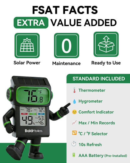 B0590TH-V6 Solar Indoor Thermometer Hygrometer