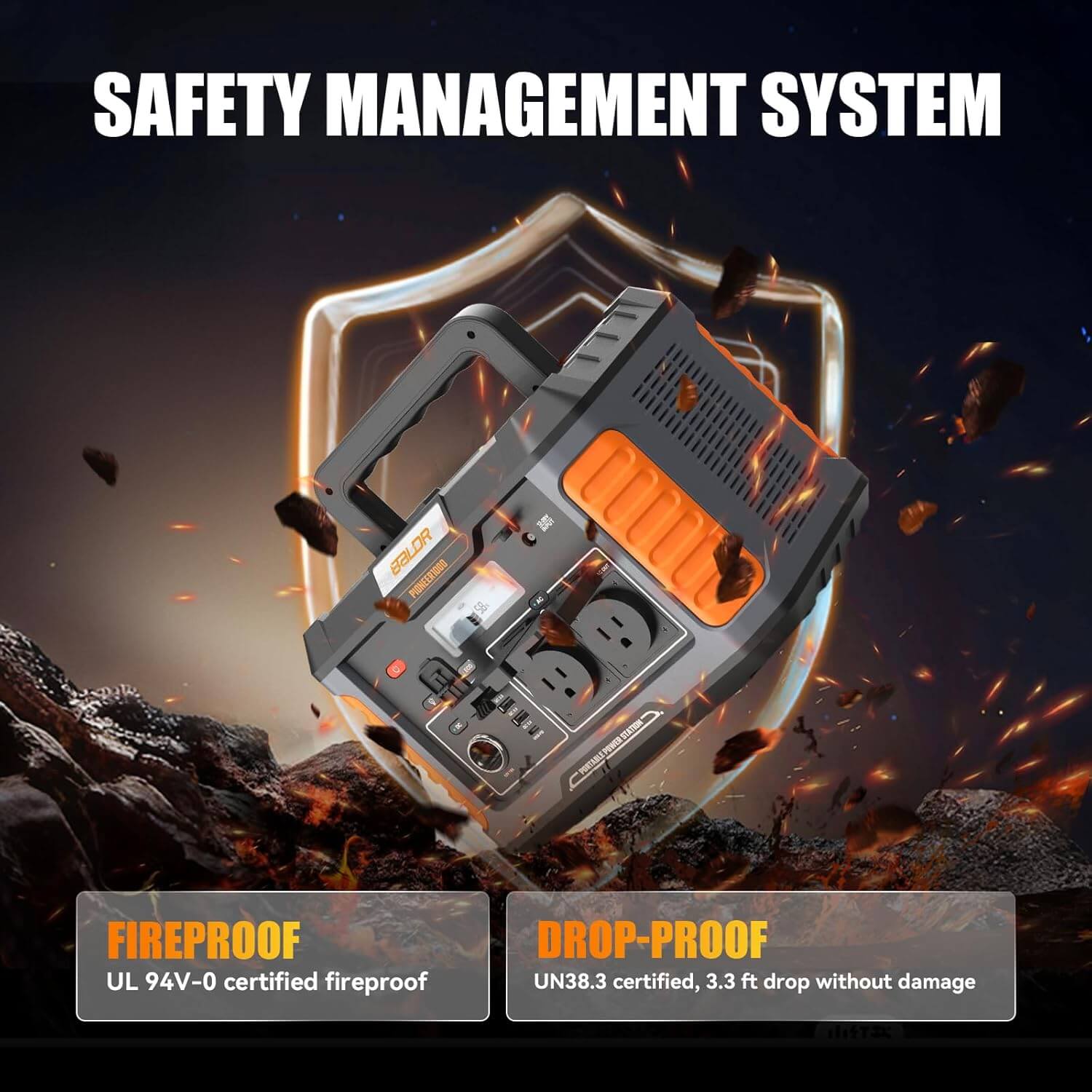 BaldrTherm 1000W Portable Power Station – 808Wh Solar Charging, PD 60W