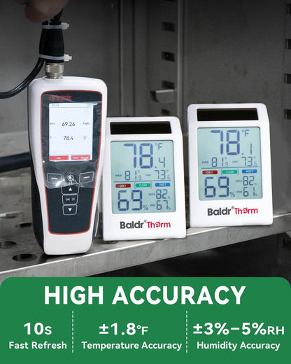 B0721TH Solar Indoor Thermometer Hygrometer