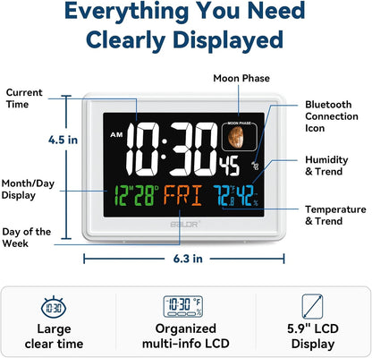 Baldr 359BT-WH Digital Clock with Bluetooth