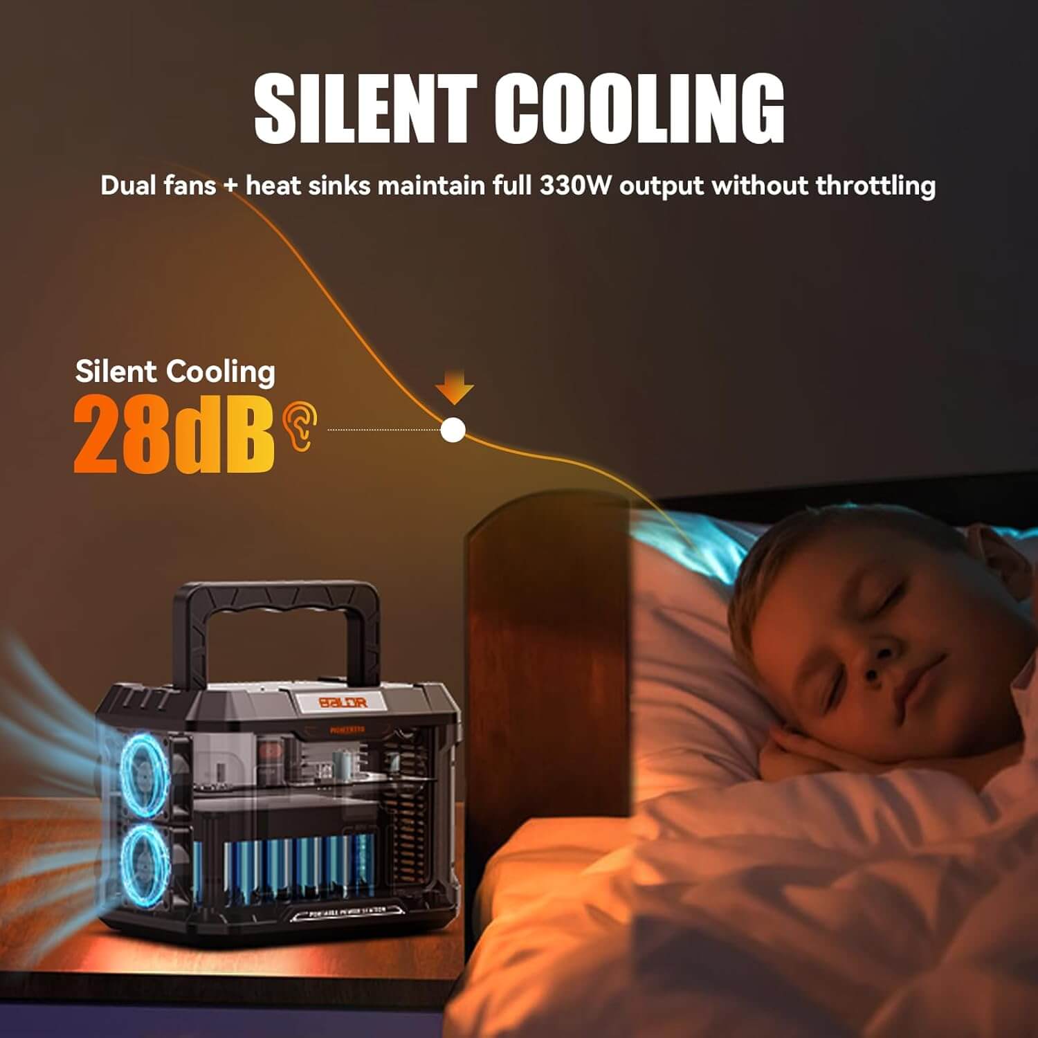 BALDR Portable Power Station, Solar Generator with 120V Pure Sine Wave AC Outlet, Backup Lithium Battery Power Supply, 330W | 288Wh, For CPAP Camping Travel Hunting Outdoors Emergency Blackout