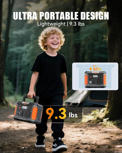 BALDR 500W Portable Power Station – 288Wh, Solar Charging, USB-C PD