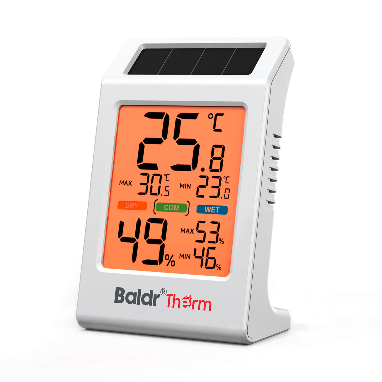 B0721TH Solar Indoor Thermometer Hygrometer