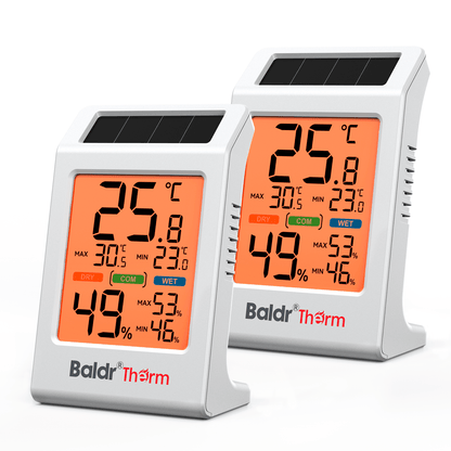 B0721TH Solar Indoor Thermometer Hygrometer
