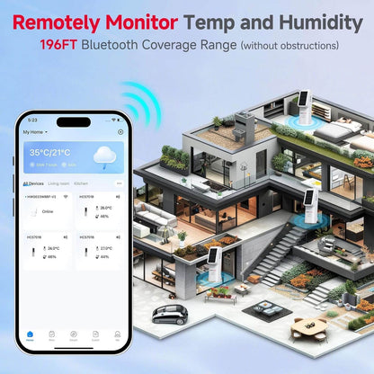 BaldrTherm Solar WiFi Hygrometer Thermometer Sensor, Smart Wireless Temperature Humidity（1 pack）