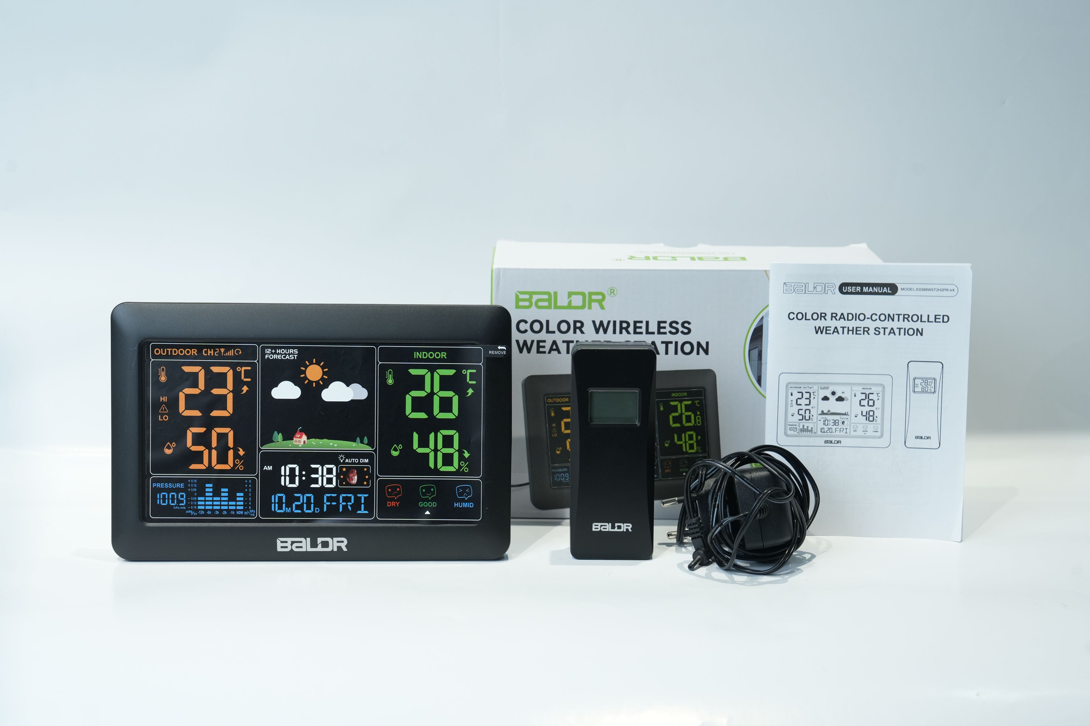 BALDR Home Weather Station - Indoor Outdoor Thermometer Wireless Home Weather Station