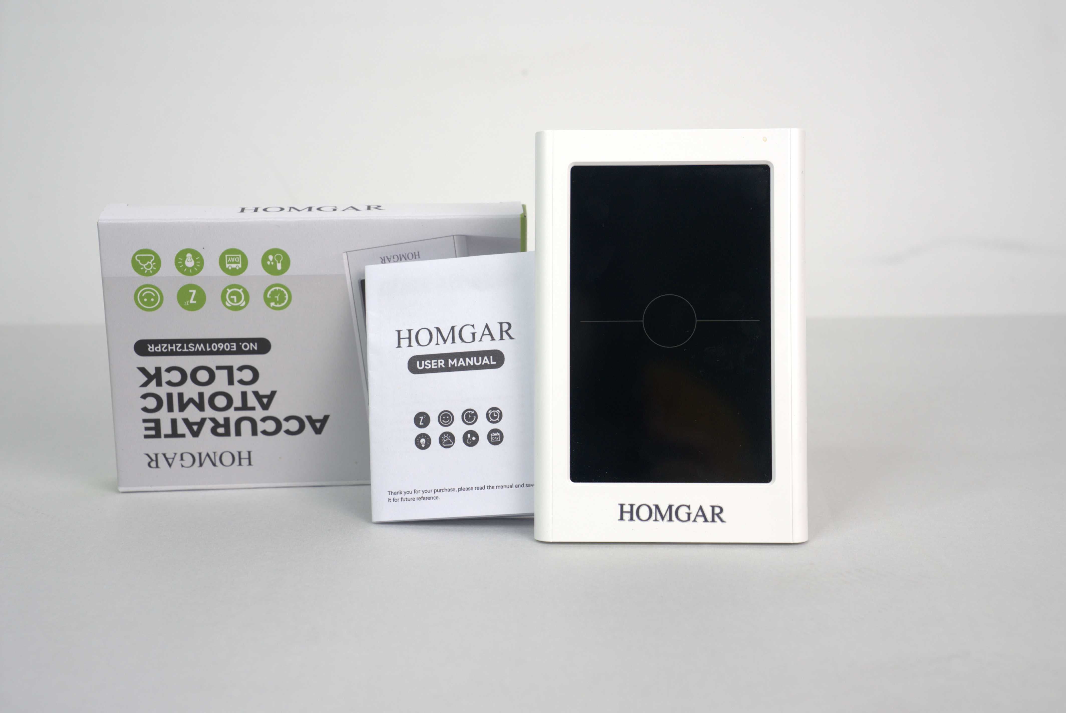 Homgar Lifetime Large Digital Clock with Day & Date, Customizable Alarms，weather and RCC