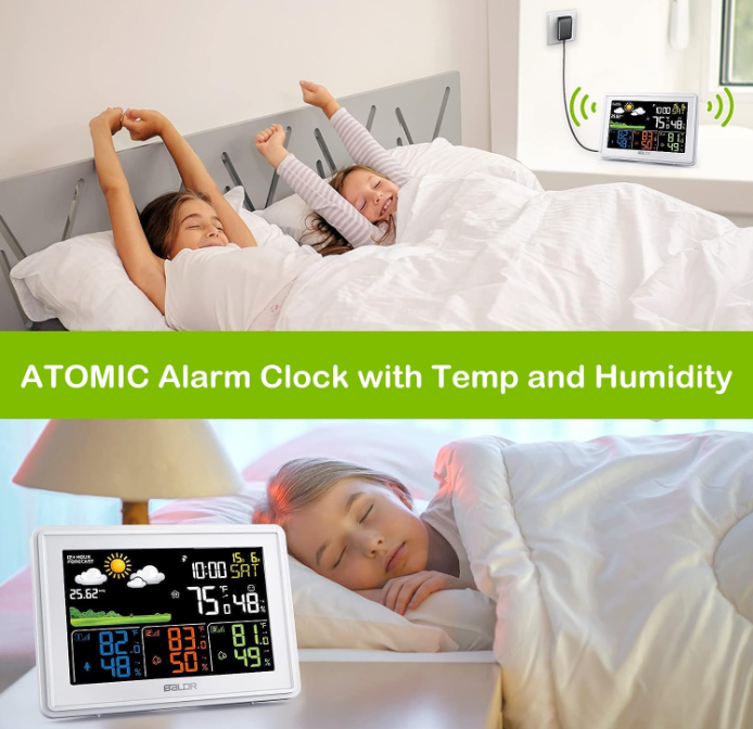 BaldrTherm White Weather Station with 3 Sensors & Color Display