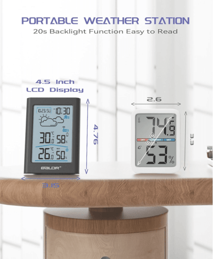 BaldrTherm Wireless Weather Station – Indoor & Outdoor Temp/Humidity