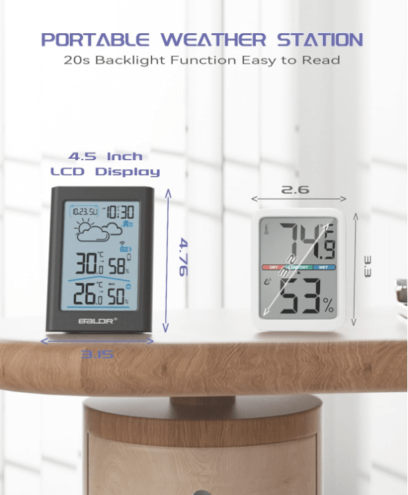 BaldrTherm Wireless Weather Station – Indoor & Outdoor Temp/Humidity